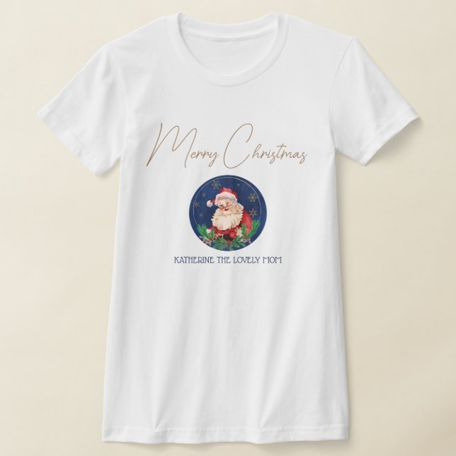 Red Blue Santa Matching Einzigartige Weihnachtsfra T-Shirt (Ablage )
