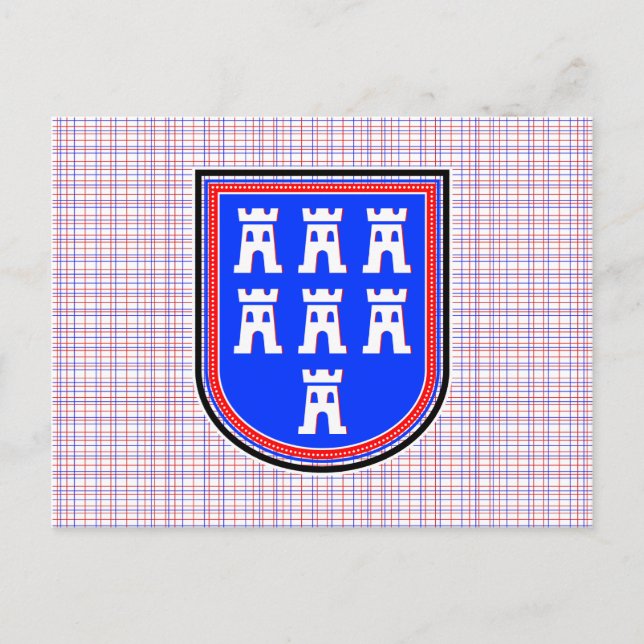 Red Blue Saxon Sign Postkarte (Vorderseite)