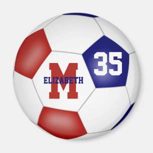 red blue school colors kids soccer team gifts magnet