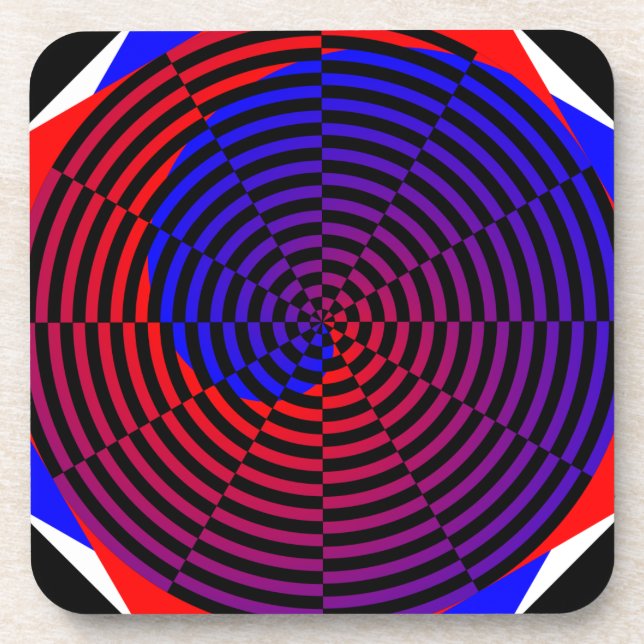 Red & Blue Spiral von Kenneth Yoncich Getränkeuntersetzer (Vorderseite)