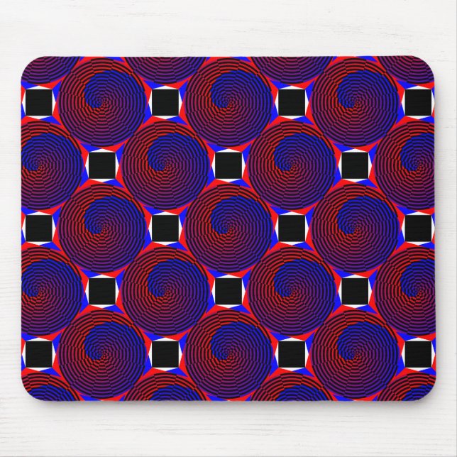 Red & Blue Spiral von Kenneth Yoncich Mousepad (Vorne)