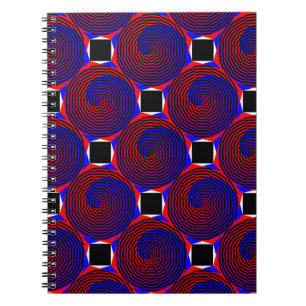 Red & Blue Spiral von Kenneth Yoncich Notizblock