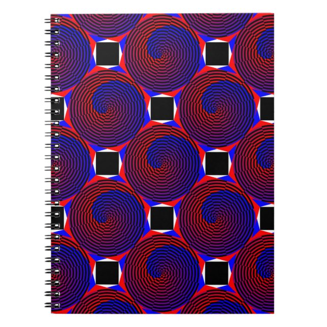 Red & Blue Spiral von Kenneth Yoncich Notizblock (Vorderseite)