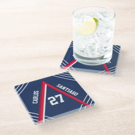 Red & Blue Sports Inspiriert Glasuntersetzer