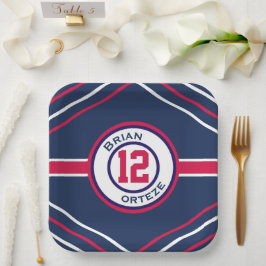 Red & Blue Sports Themenpapier Plakat Pappteller