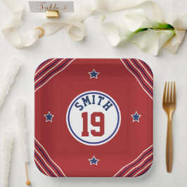 Red & Blue Sports Themenpapier Plakat Pappteller