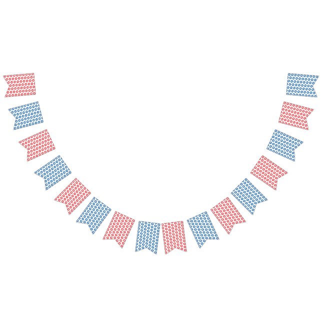 Red & Blue Stars Pattern - Patriotic / 4. Juli Wimpelkette (Alle)
