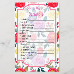Red Blue und Lila Blume Baby Wortspiel