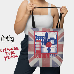 Red Blue United Flag London Scene Year Tasche