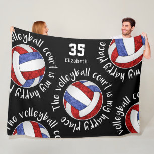 Red Blue Volleyball Court Fleecedecke