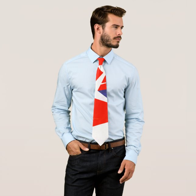 Red Blue White Abstrakt Art Krawatte (Beispiel)