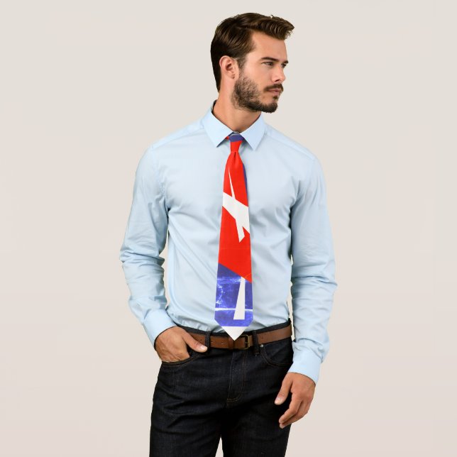 Red Blue White Abstrakt Art Krawatte (Beispiel)