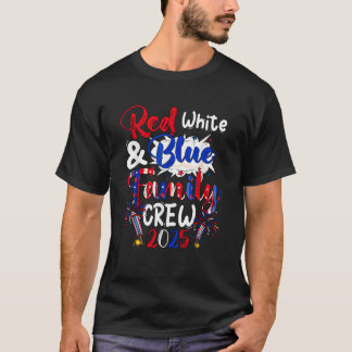 Red Blue White Costume Family Crew 2025 4. Juli T-Shirt