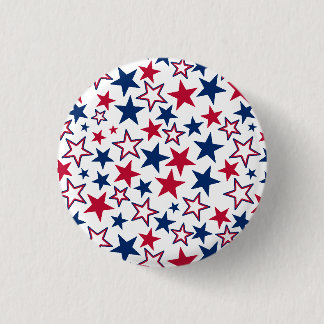 Red Blue White Stars Patriotic American Flag Clubs Button