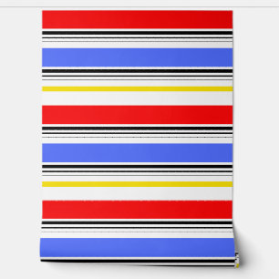 Red Blue White Stripes Design Tapete