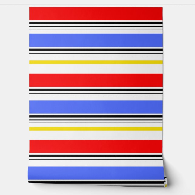 Red Blue White Stripes Design Tapete (Abrollen)