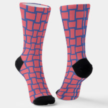 Red Blue Woven Blocks Muster