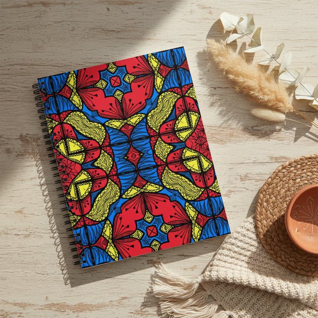 Red Blue Yellow African Tribal Mosaik Muster Planer (Von Creator hochgeladen)