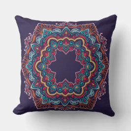 Red Blue Yellow Mandala Dekorative Kissen