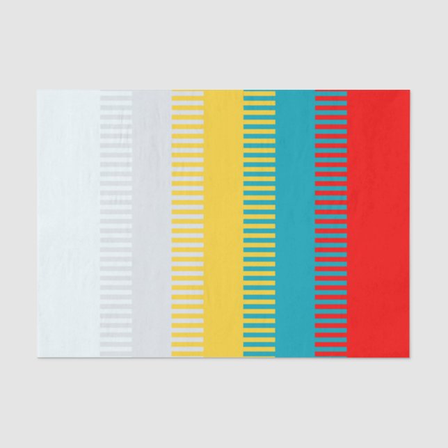 Red Blue Yellow White Grey Chic Einzigartiges Must Seidenpapier (Vorderseite)