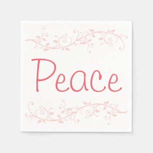 Red Blüh Peace Christmas Party Napkin Serviette