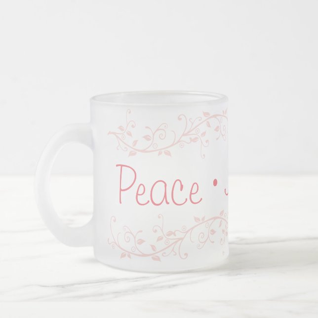Red Blüh Peace Joy Liebe Weihnachten Mattglastasse (Links)