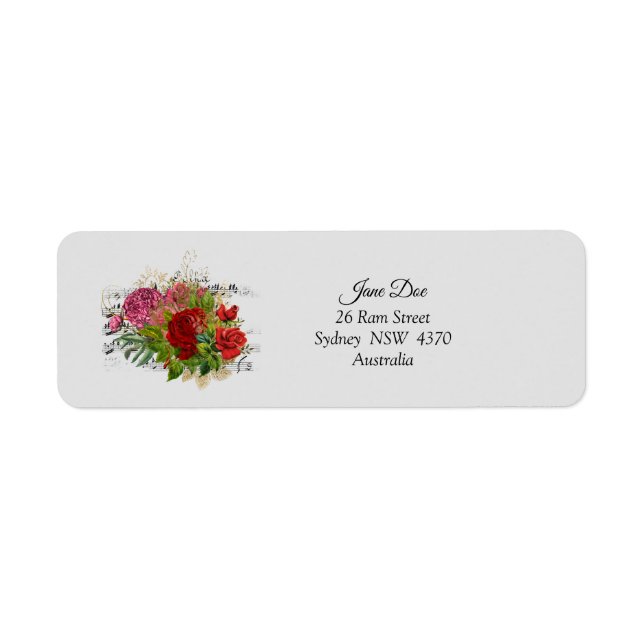 Red Blume Address Labels (Vorne)
