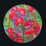 Red Blume Art Fantasy Dartboard Dartscheibe<br><div class="desc">Ein farbenfroher Druck aus meinem Original in Aquarell und Tinte</div>