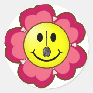 Red Blume Badminton Runder Aufkleber