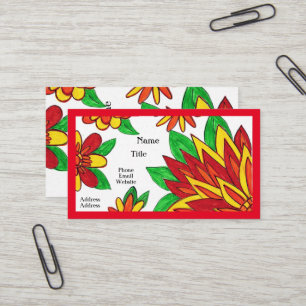 Red Blume Business Cards Visitenkarte