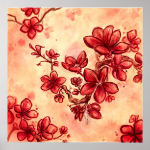 Red Blume Dance Poster