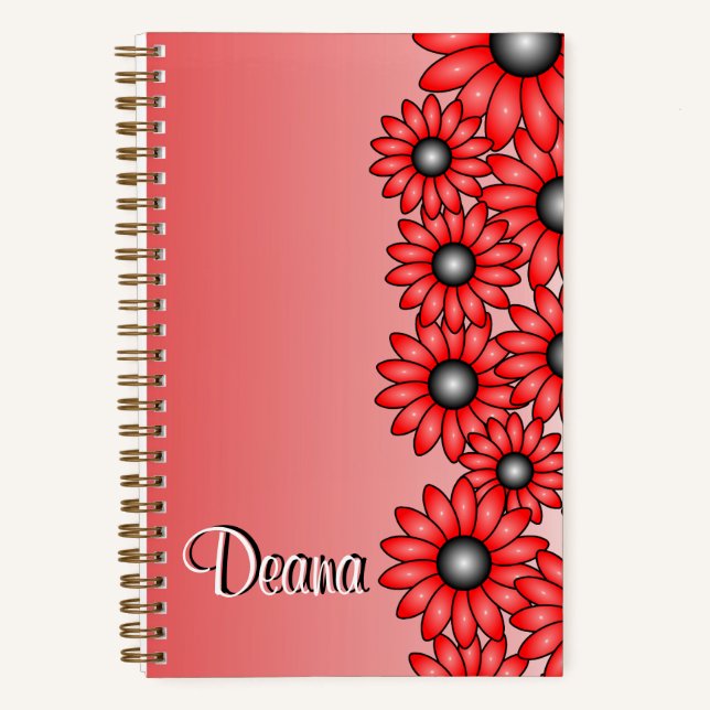 Red Blume Notebook für Office, School Notizbuch (Vorderseite)