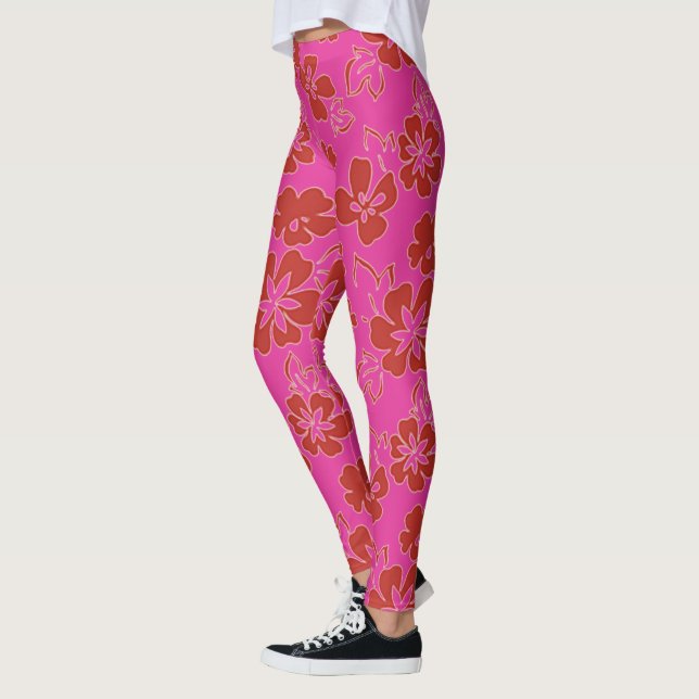 Red Blume Pattern Leggings (Links)