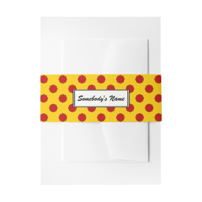 Red Blume Ribbon (Pers) von Kenneth Yoncich Einladungsbanderole (Vorderseite Beispiel)