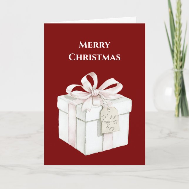 Red Blush Pink Weihnachtsgeschenk Karte (Vorderseite)