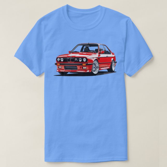 Red Bmw M3 E30 T-Shirt (Design vorne)