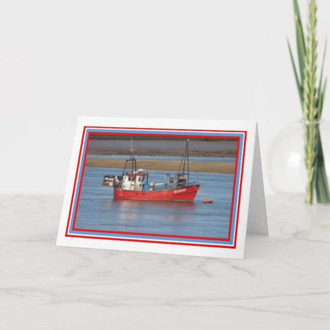 Red Boat Greetings Card Karte (Vorderseite)
