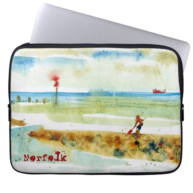 Red Boat in Mundesley, Norfolk Laptopschutzhülle (Vorderseite)