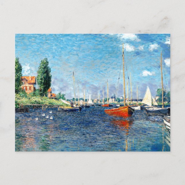 Red Boats, Argenteuil, von Claude Monet, Postkarte (Vorderseite)