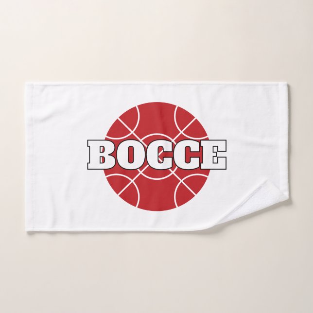 Red Bocce Ball Design personnalisé cadeau serviett (Serviette à main)