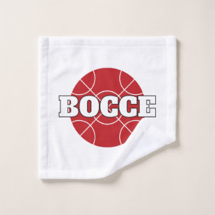 Red Bocce Ball Design Sonderwäsche Waschlappen