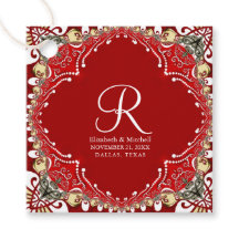 Red Bohemisch Batik Monogram Wedding