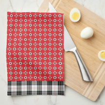 Red Boho Bandana Print