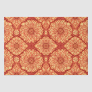 RED BOHO FLORAL PATTERN SEIDENPAPIER