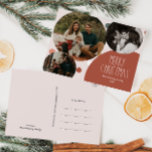 Red Boho Polka Dot Christmas Drei Fotos Feiertagspostkarte<br><div class="desc">Diese rote Polka Dot Weihnachten drei Foto Urlaub Postkarte ist perfekt für Ihre moderne böhmische Landgut-Bauernhof-inspiriert Urlaub Gruß. Der klassische rustikale, aber feine handgezeichnet Schriftart verleiht ihm einen erdigen Vintagen Look und behalte ihn niedlich und einfach. Die Polka-Punkte kommen in Erdtönen wie Rot, Salbei, Rosa, Rosa, Terrakotta, Rost und Bräune....</div>
