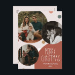 Red Boho Polka Dot Weihnachten Abstrakt Drei-Foto<br><div class="desc">Diese abstrakte, rot-böhmische Polka dot weihnachtliche Postkarte aus drei Fotos ist perfekt für Ihren modernen böhmischen Landhaus-inspiriert Urlaub Gruß. Der klassische rustikale, aber feine handgezeichnet Schriftart verleiht ihm einen erdigen Vintagen Look und behalte ihn niedlich und einfach. Die Polka-Punkte kommen in Erdtönen wie Rot, Salbei, Rosa, Rosa, Terrakotta, Rost und...</div>