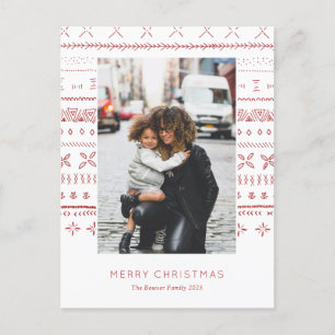 Red Boho Print Carte photo