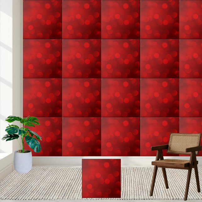 Red Bokeh Abstrakt Light Pattern Keramik Tile Fliese (Red Bokeh Abstract Light Pattern Ceramic Tile)