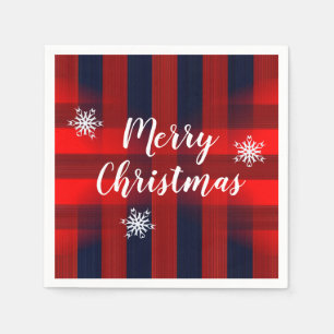 Red Bokeh Buffalo Christmas Serviette