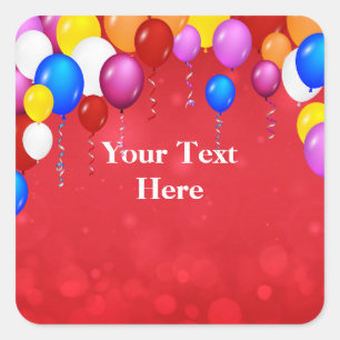 Red Bokeh Design TEMPLATE Quadratischer Aufkleber